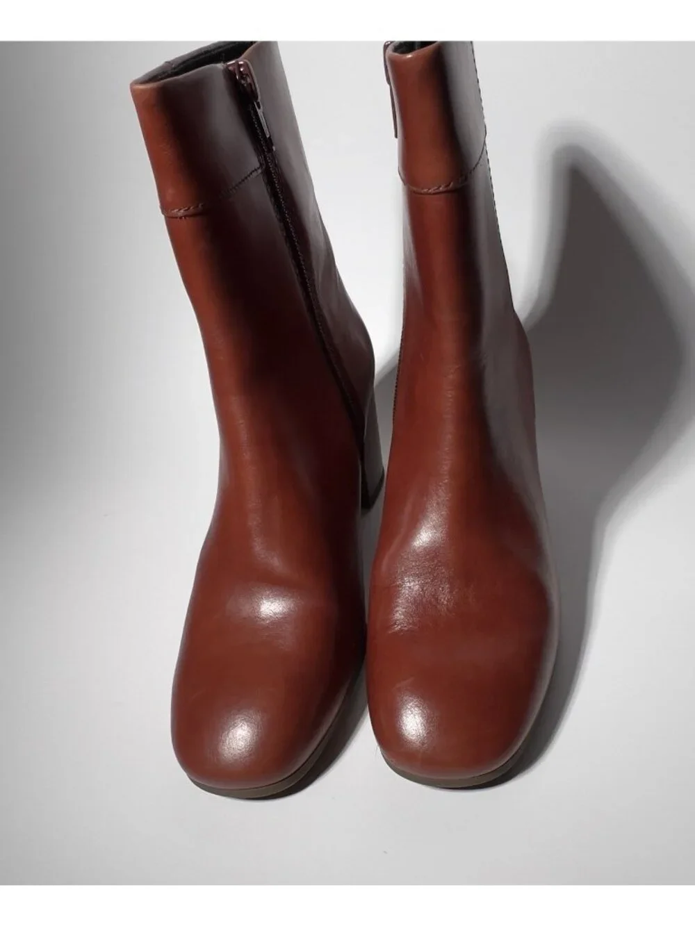Vagabond Cinnamon Leather Ankle Boots Women’s US 7.5 EU 38 Block Heel